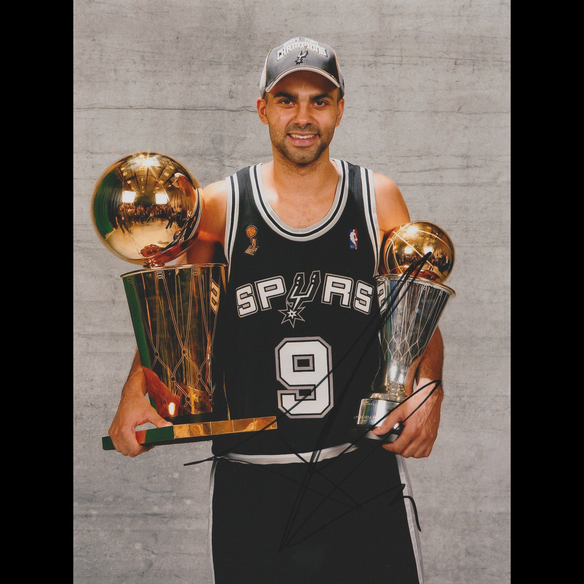 Tony Parker With Trophy 2007 Nba Finals Mvp